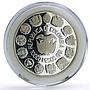 Colombia 10000 pesos Two Worlds Encounter Santa Fe Bogota Mint silver coin 1991