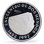 Colombia 10000 pesos Two Worlds Encounter Santa Fe Bogota Mint silver coin 1991