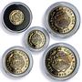 Costa Rica 1 colon 50 25 10 5 centimos Set BCCR PROOF Coinage CuNi coins 1976