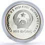 Vietnam 100 dong Seafaring Dragon Boat Ship Large proof silver coin 1988