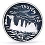 Vietnam 100 dong Seafaring Dragon Boat Ship Large proof silver coin 1988
