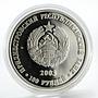 Transnistria 100 rubles The Hoopoe bird proof silver coin 2003