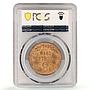 Guernsey 8 doubles King George V Coinage KM-14 MS64 PCGS bronze coin 1918