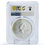 Zambia 5000 kwacha African Wildlife Elephants Fauna MS68 PCGS silver coin 2002
