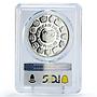 Colombia 10000 pesos Two Worlds Encounter Santa Fe Bogota PR69 PCGS Ag coin 1991