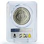 Costa Rica 20 colones Central Bank 25th Anniversary MS61 PCGS nickel coin 1975