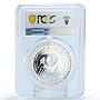 Bulgaria 10 leva Winter Olympic Games Downhill Skier PR69 PCGS silver coin 1984