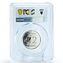 India 2 rupees Indian Air Forces Planes Aviation PL66 PCGS steel coin 2007