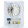 Mexico 100 pesos Two Worlds Encounter Ships Pillars PR69 PCGS silver coin 1991