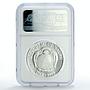 Nauru 10 dollars Independence 25th Anniversary KM-1 PF69 NGC silver coin 1993