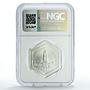 Sudan 5 pounds Independence 25th Anniversary Monument MS66 NGC silver coin 1981
