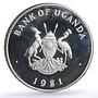 Uganda 200 shillings IYDP Disabled Persons Year Piefort proof silver coin 1981