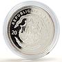 Liberia 20 dollars Railways Railroads Trains Serie 214 proof silver coin 2002