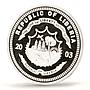 Liberia 20 dollars Railways Railroads Trains Br 10 001 proof silver coin 2003