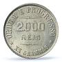 Brazil 2000 reis Regular Coinage Liberty Head KM-514 AU58 PCGS silver coin 1911