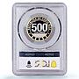Costa Rica 500 colones Army Abolition Politics Color PR70 PCGS bimetal coin 2023