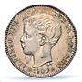 Spain 1 peseta Regular Coinage Child Alfonso KM-706 UNC PCGS silver coin 1900