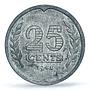 Netherlands 25 cents Regular Coinage German Occupation MS63 PCGS zinc coin 1941