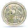 Netherlands 5 cents Regular Coinage Queen Wilhemina MS62 PCGS CuNi coin 1909