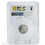 Algeria 1/2 dinar Regular Coinage Horse Fauna PR68 PCGS steel coin 1992