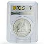 Ethiopia 5 dollars King Haile Selassie Politics KM-52 PR69 PCGS silver coin 1972