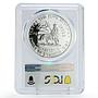 Ethiopia 5 dollars Emperor King Menelik II Politics PR67 PCGS silver coin 1972