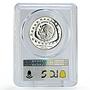 Mexico 2 pesos Precolombina Jaguar Carving Sculpture PR69 PCGS silver coin 1998