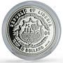 Liberia 10 dollars Wildlife Mexico Puma Fauna Gilt w/o Crystal silver coin 2004