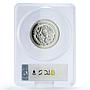 Mexico 200 pesos Football World Cup in Mexico MS67 PCGS 2 oz silver coin 1986