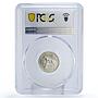 Rhodesia Nyasaland 6 pence Regular Coinage Leopard PR66 PCGS silver coin 1955