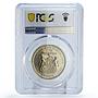 Rhodesia Nyasaland 1/2 crown Regular Coinage KM-7a PR65 PCGS silver coin 1955