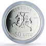 Lithuania 50 litu Conservation Nature Flowers Flora Fauna proof silver coin 2009