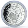 Liberia 10 dollars Chancellor Willy Brandt Politics proof silver coin 1992