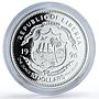 Liberia 10 dollars Mao Zedong President Nixon Politics proof silver coin 1996
