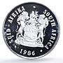 South Africa 1 rand IYDP Disabled Persons Year proof silver coin 1986