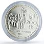 Slovakia 200 korun UNESCO UN Heritage Banska Stiavnica Cities silver coin 1997