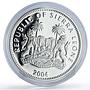 Sierra Leone 10 dollars President Ronald Reagan Politics proof silver coin 2004
