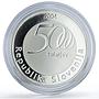 Slovenia 5000 tolarjev Physicist Jurij Vega Science proof silver coin 2004