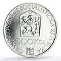 Czechoslovakia 500 korun Prague Theater 100th Anniversary silver coin 1983