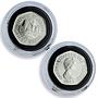 Jersey 1 pound 50 20 10 5 2 1 pence Set Landmarks Architecture silver coins 1983