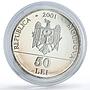 Moldova 50 lei Constantin Brancusi 125th Anniversary Art proof silver coin 2001