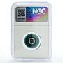 Keeling Cocos 5 cents Palm Tree Sea Beach KM-Tn9 Aqua Blue MS66 NGC coin 1968