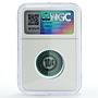 Keeling Cocos 10 cents Palm Tree Sea Beach KM-Tn10 Aqua Blue MS65 NGC coin 1968
