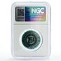 Keeling Cocos 25 cents Palm Tree Sea Beach KM-Tn11 Aqua Blue MS64 NGC coin 1968