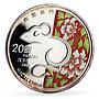 Macau 20 patacas Rat Mouse Year A Ma Temple Church Architecture silver coin 2008
