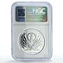 Mariana Islands 5 dollars Marine Life Pearl Diving PR69 NGC silver coin 2004