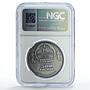 Mongolia 500 togrog Conservation Wildlife Manul Fauna MS67 NGC silver coin 2014