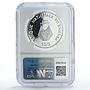 Rwanda 100 francs United Nations UNEP Gorilla Fauna PF69 NGC silver coin 1993