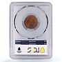 Honduras 2 centavos Republic Coinage With Dot KM-71 PCGS bronze coin 1920