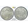 Honduras 1/4 real Republic Coinage Anchor Bee KM-31 MS65 PCGS NiBrass coin 1869